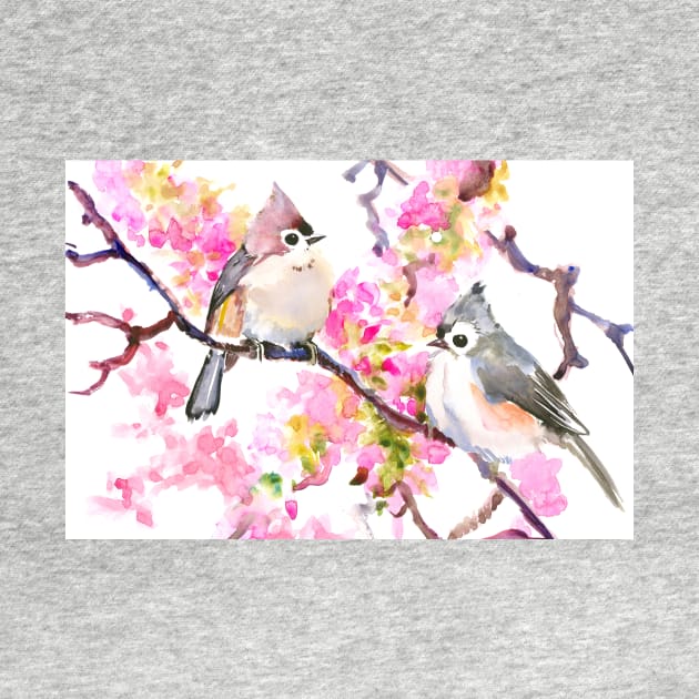 Titmice and Cherry Blossom by surenart